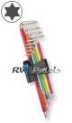 Torx sleutelset 9-delig / per set - RVS (INOX) multicolor