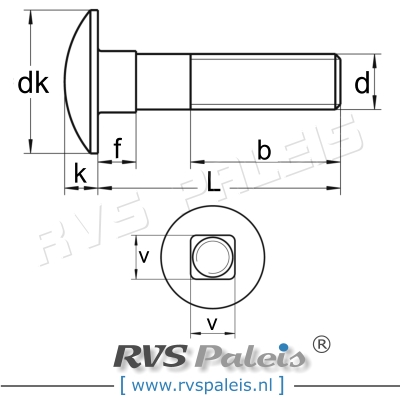 m10x180mm / per stuk - slotbout A2