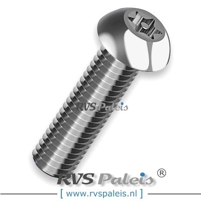 m5x10mm / verp. 100 st. - laagbolkopschroef TX-pin A2